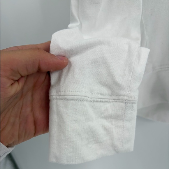 Lisa Todd white Top preppy Comfort cotton snitched long sleeve size small - Picture 5 of 13